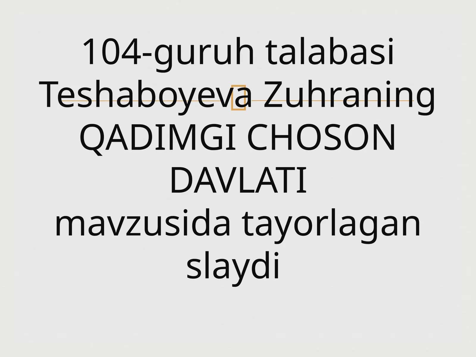 QADIMGI CHOSON DAVLATI 1