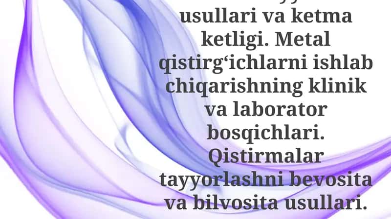 To'ldirish Tayyorlash Ketma-ketligi 1