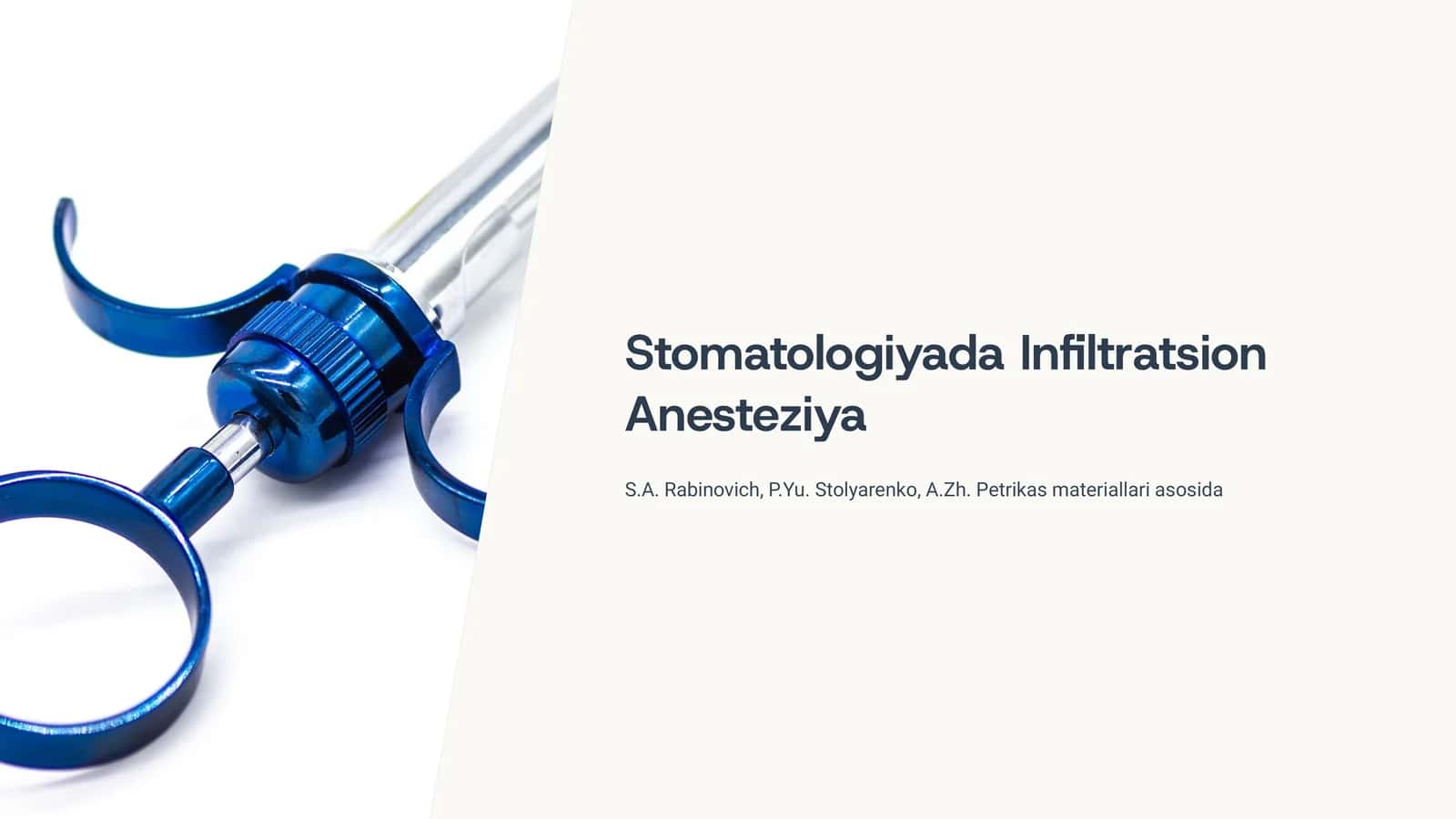 Stomatologiyada Infiltratsion Anesteziya 1