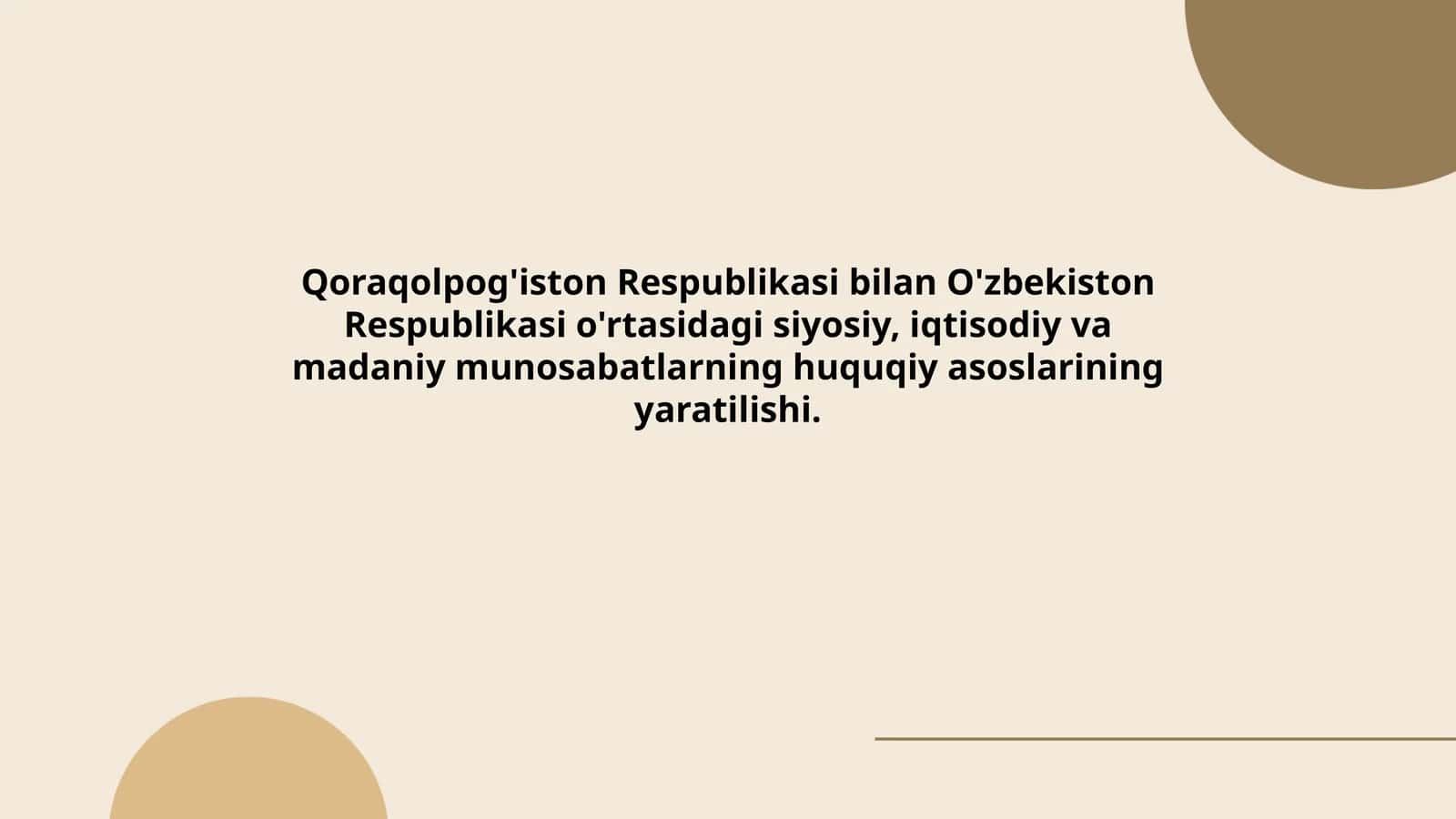 O'zbekiston Respublikasi va Qoraqolpog'iston Respublikasi munosabatlari 1
