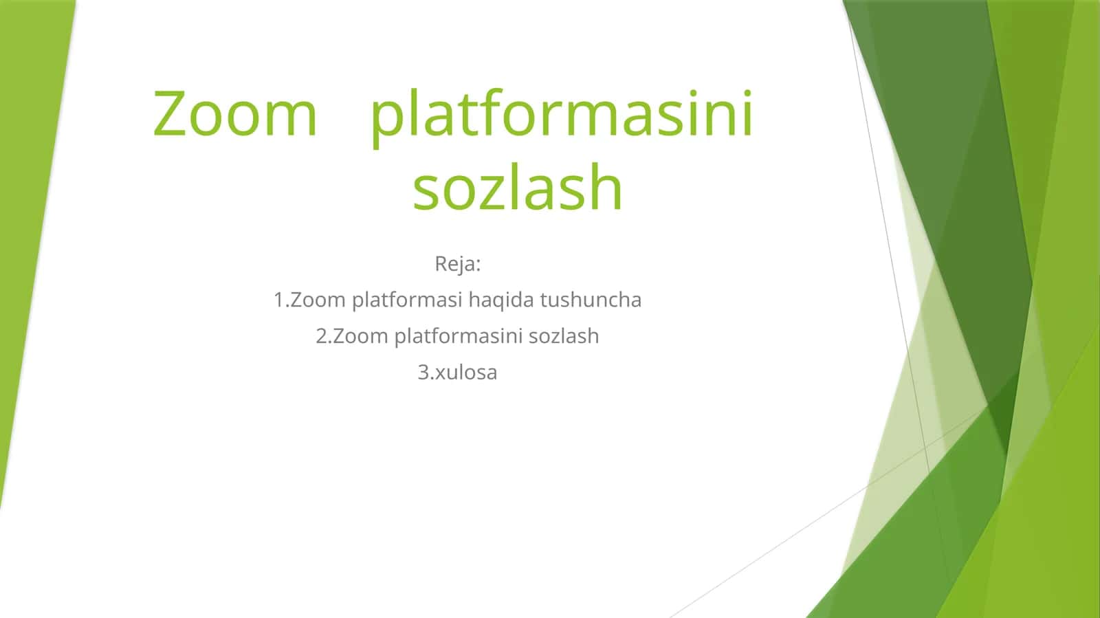 Zoom platformasini sozlash 1
