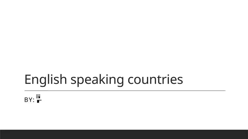Introduction to English-Speaking Countries 1