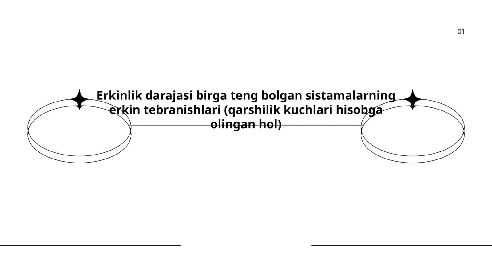 Erkinlik darajasi birga teng bolgan sistamalarning erkin tebranishlari (qarshilik kuchlari hisobga olingan hol) 1