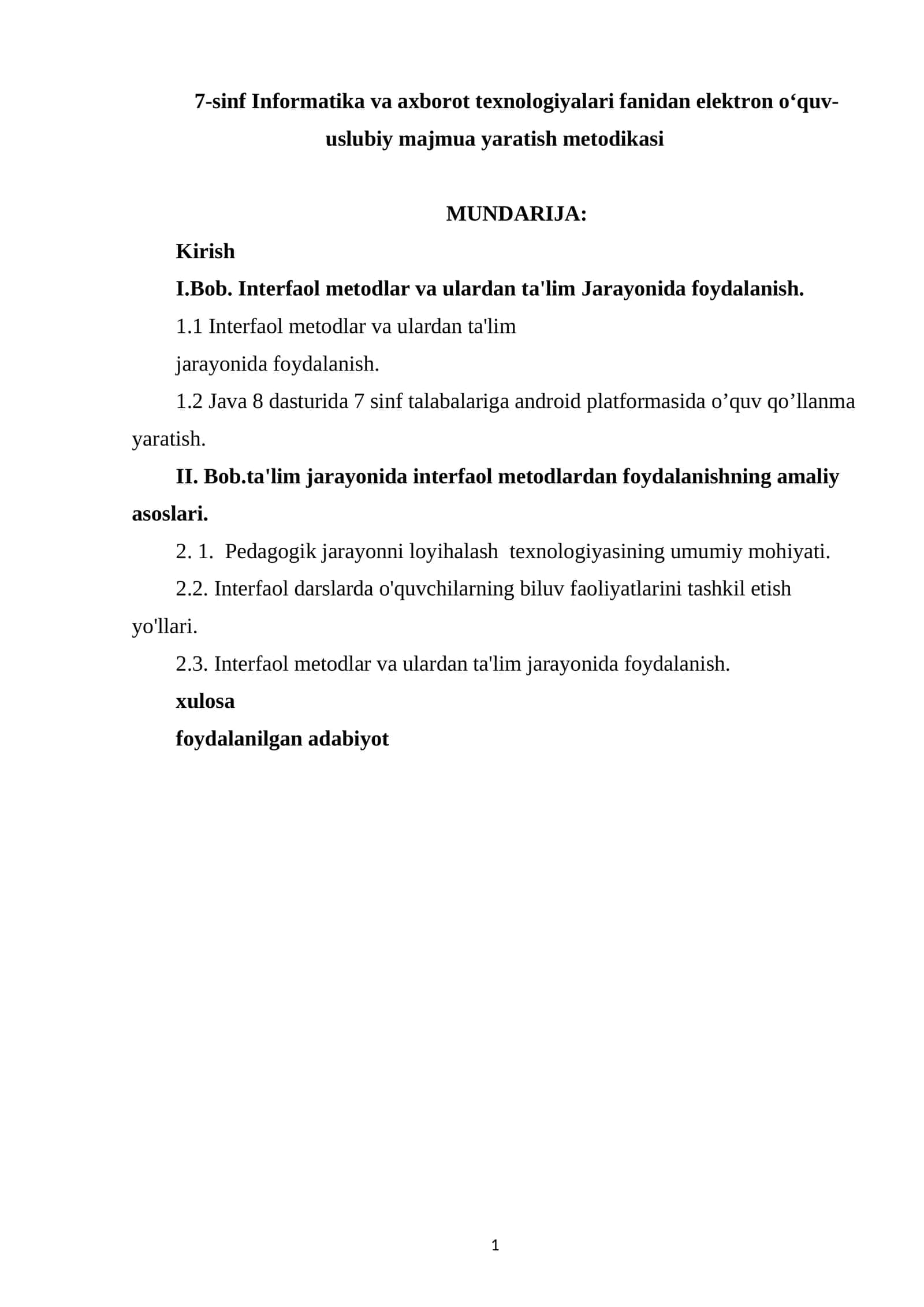 7-sinf Informatika va axborot texnologiyalari fanidan elektron o‘quv-uslubiy majmua yaratish metodikasi 1