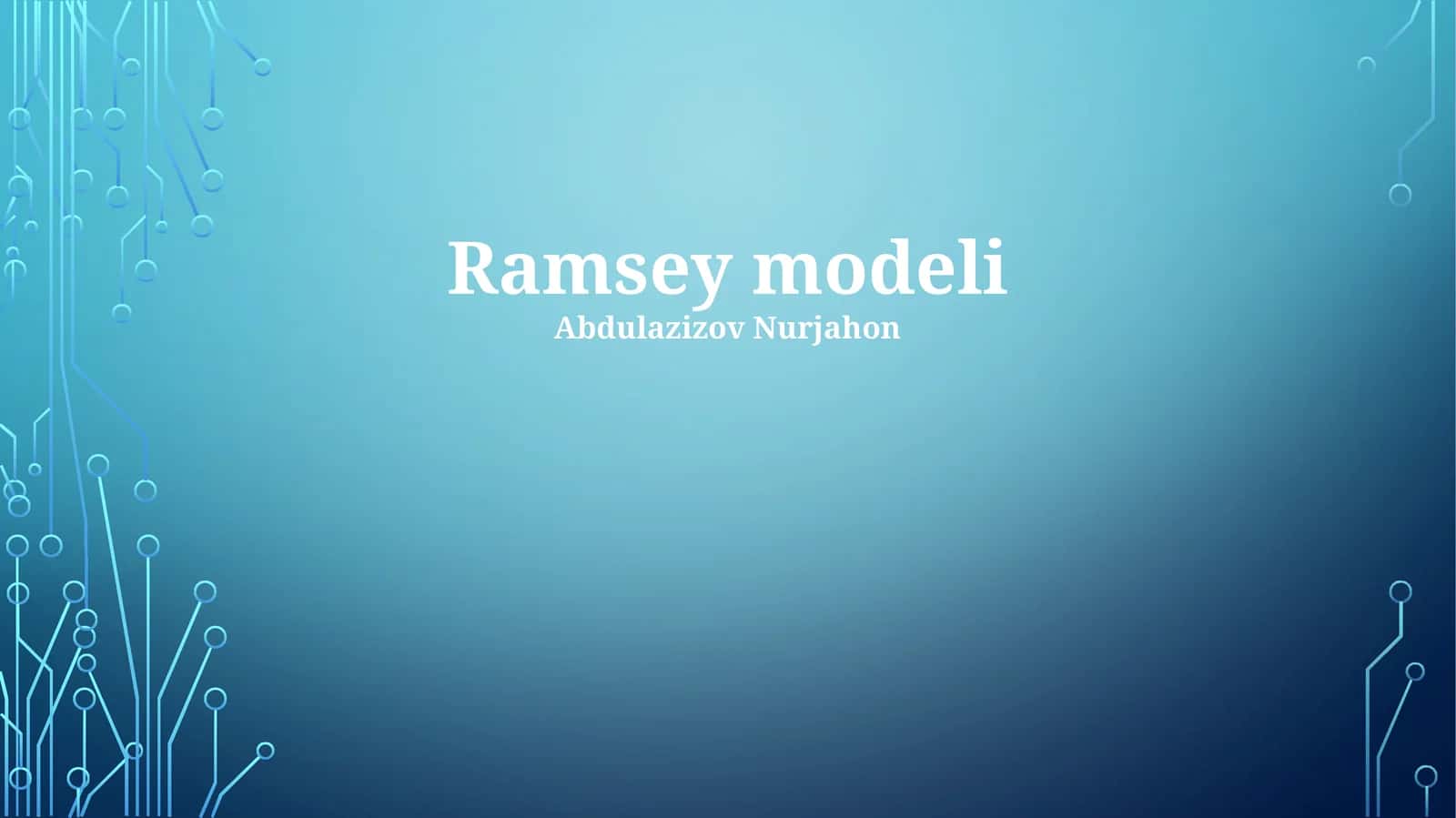 Ramsey modeli 1