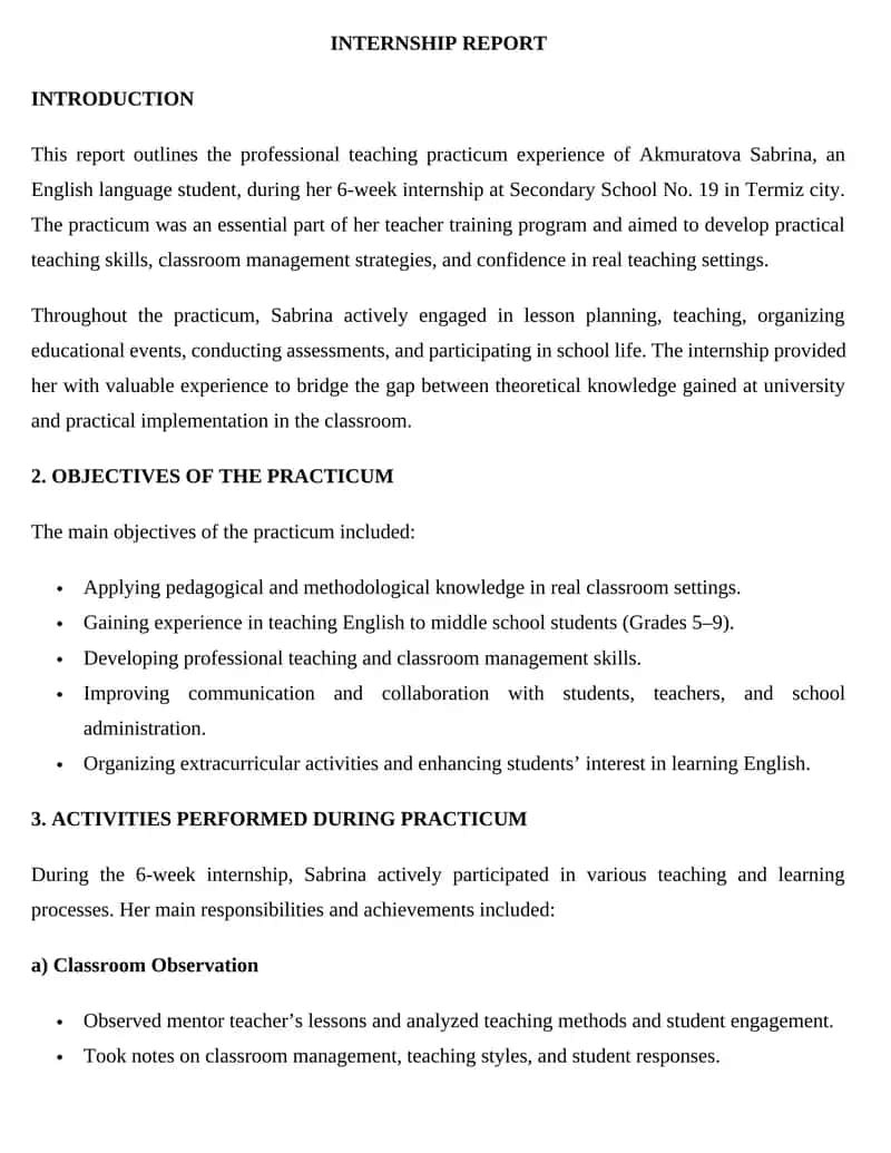 Internship Report 1