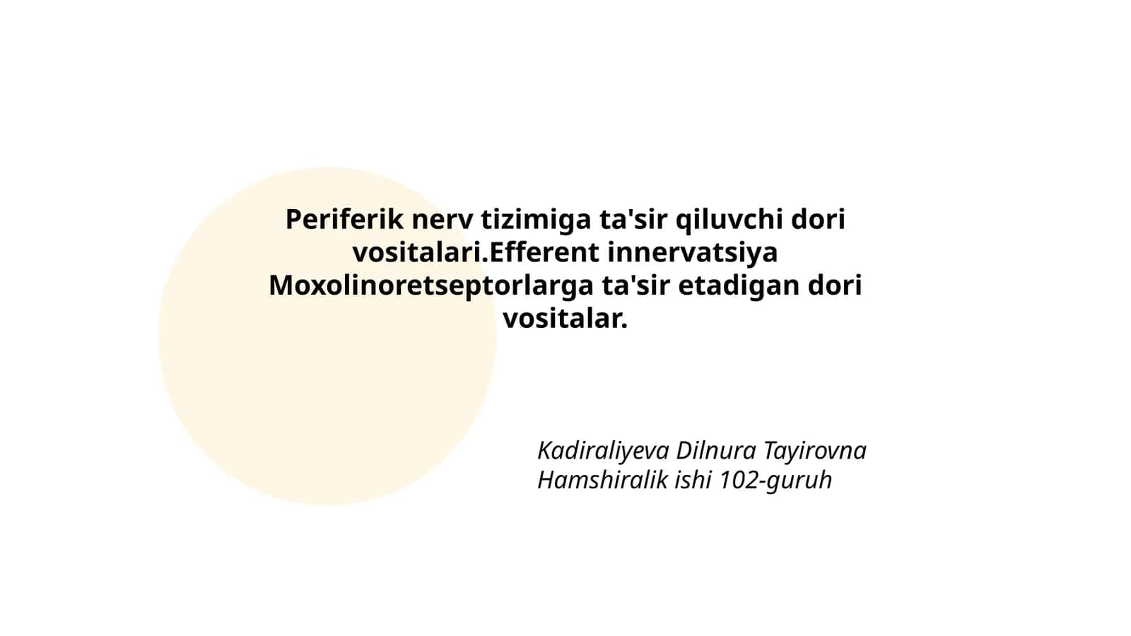 Efferent innervatsiya Moxolinoretseptorlarga 1