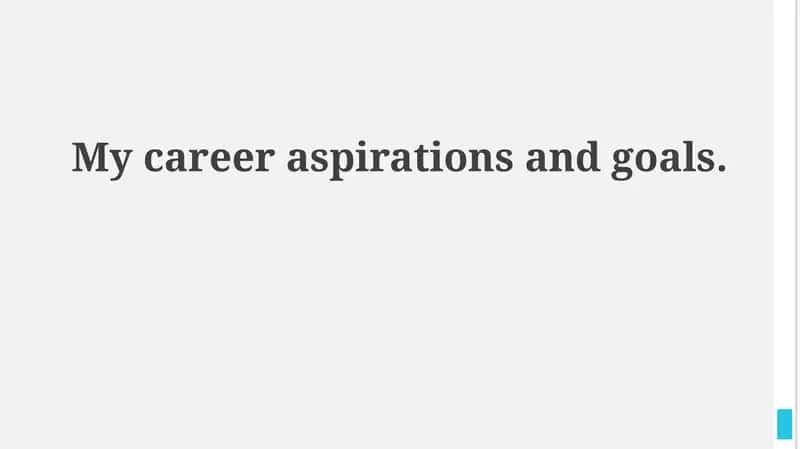 My Career Aspirations and Goals 1
