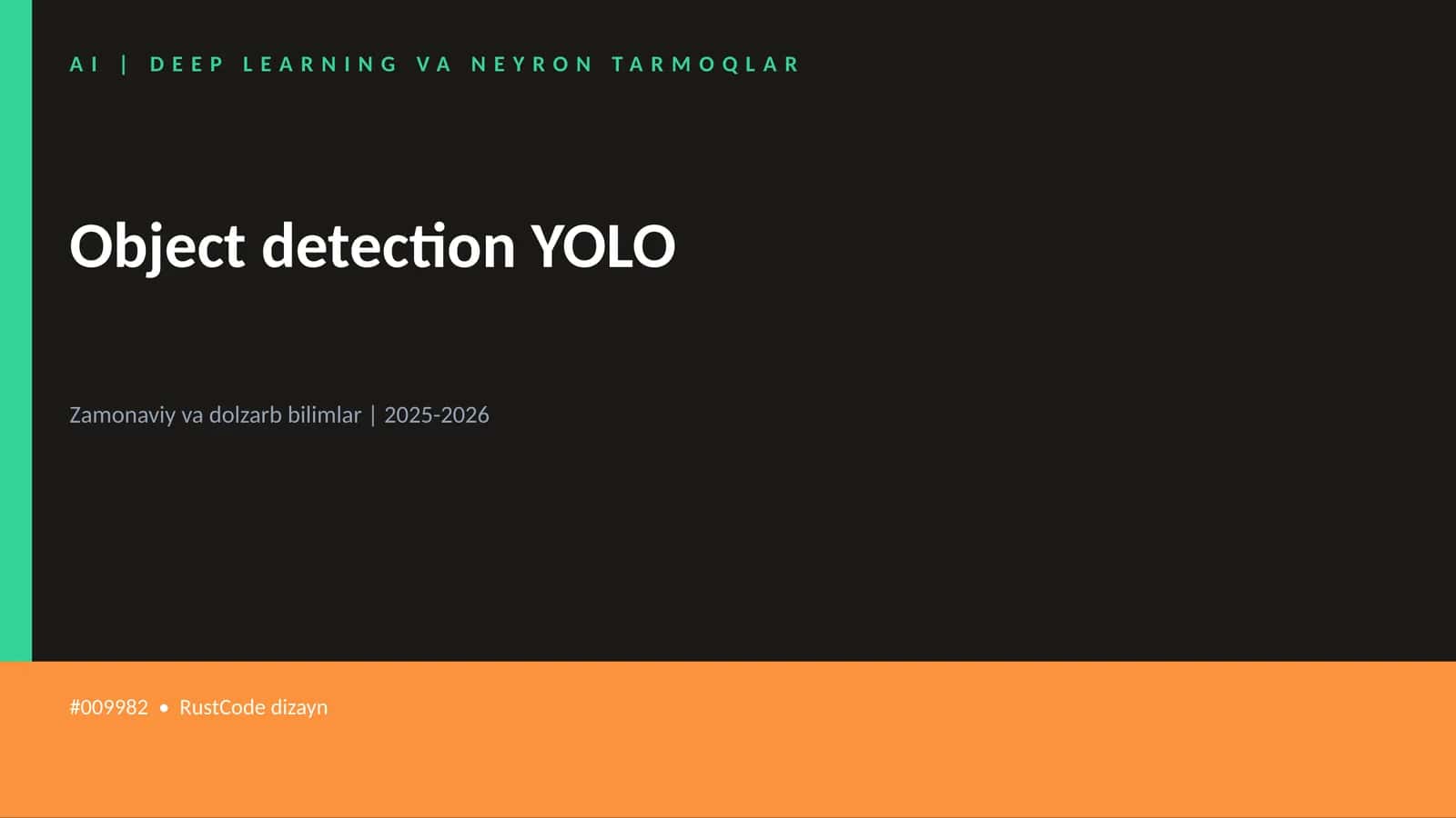 AI | DEEP LEARNING VA NEYRON TARMOQLAR 1