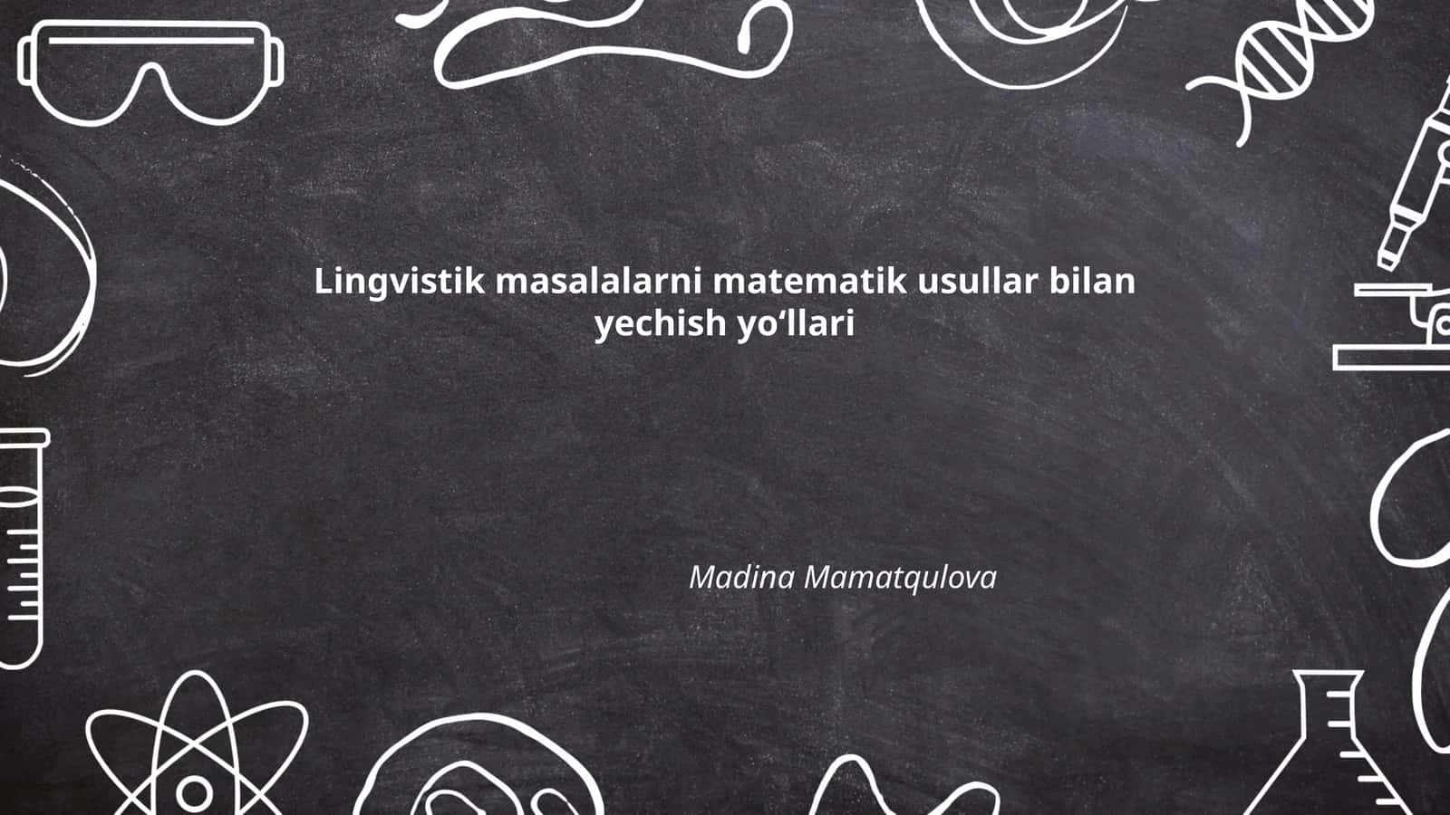 Matematik lingvistika asoslari 1