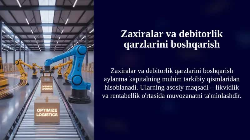 Zaxiralarva debitorlik qarzlarini boshqarish 1