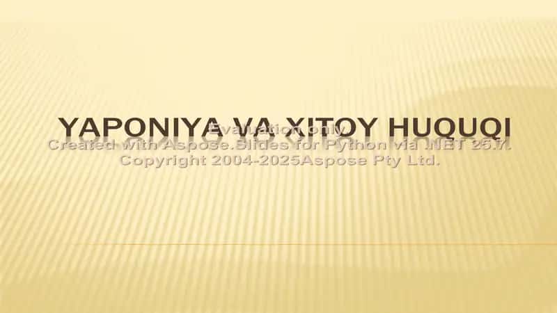 Yaponiya va Xitoy huquqi 1