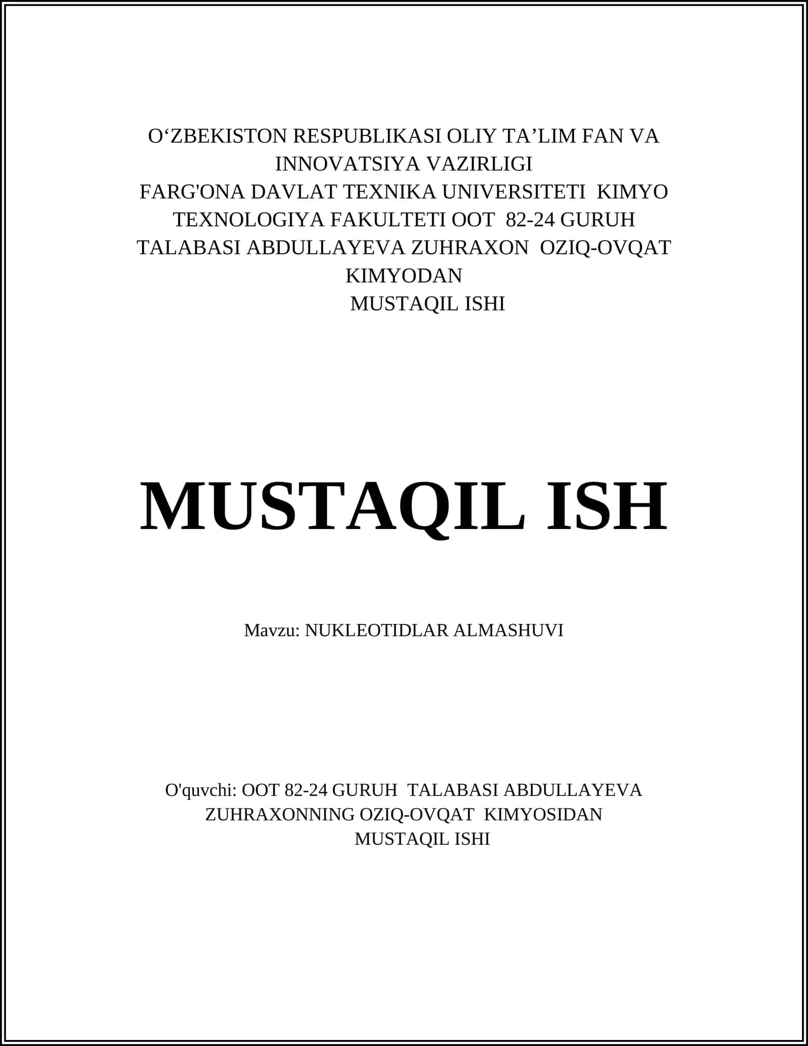 NUKLEOTIDLAR ALMASHUVI 1
