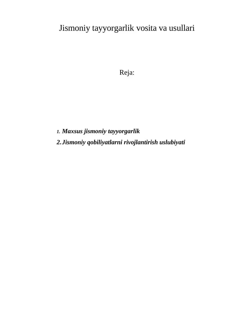 Jismoniy tayyorgarlik vosita va usullari 1