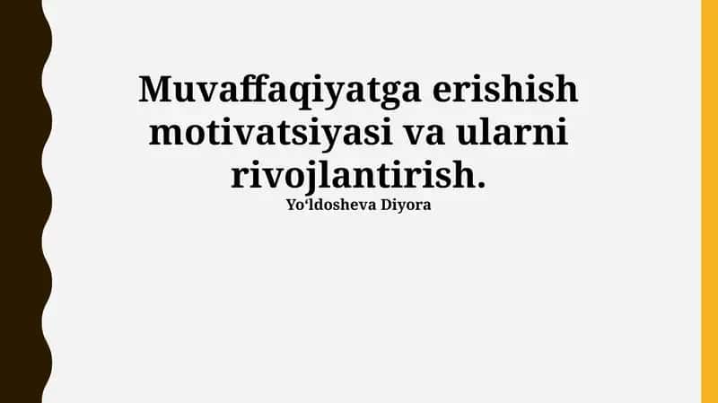 Muvaffaqiyatga Erishish Motivatsiyasi 1