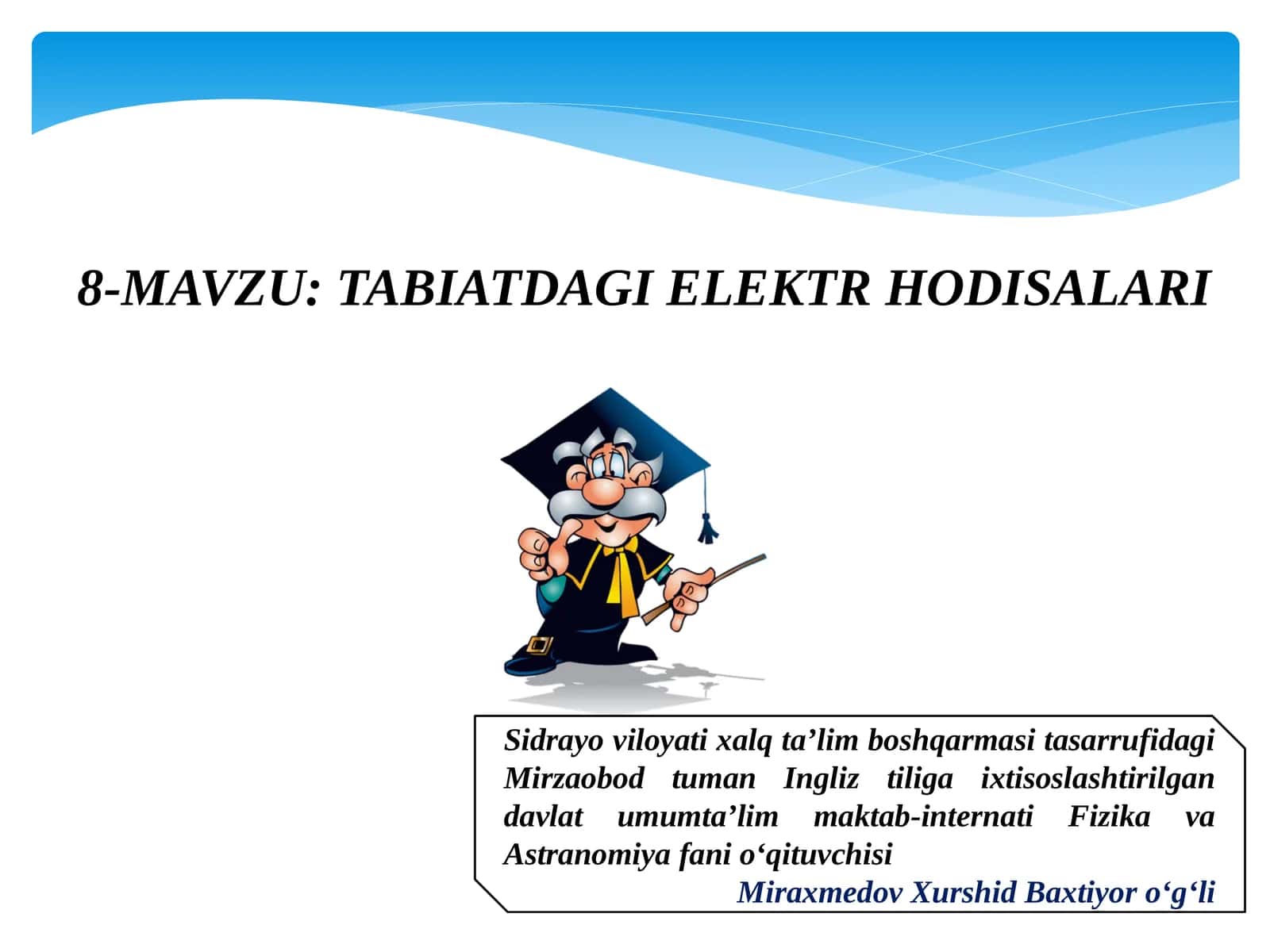 TABIATDAGI ELEKTR HODISALARI 1