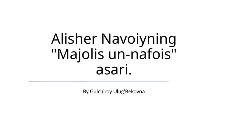 "Majolis un-nafois" 1