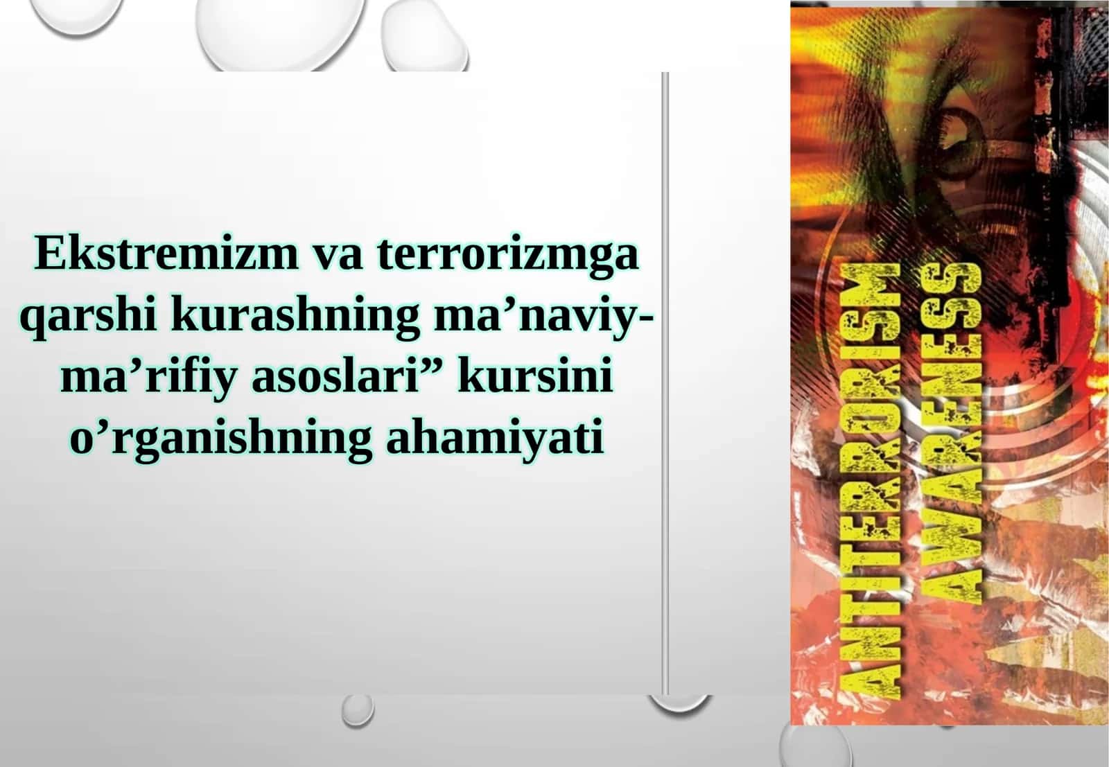 Ekstremizm va terrorizmga qarshi kurashning maʼnaviy-maʼrifiyasosi 1