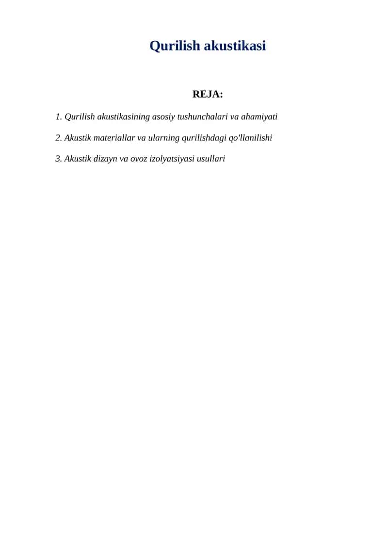 Qurilish akustikasi 1