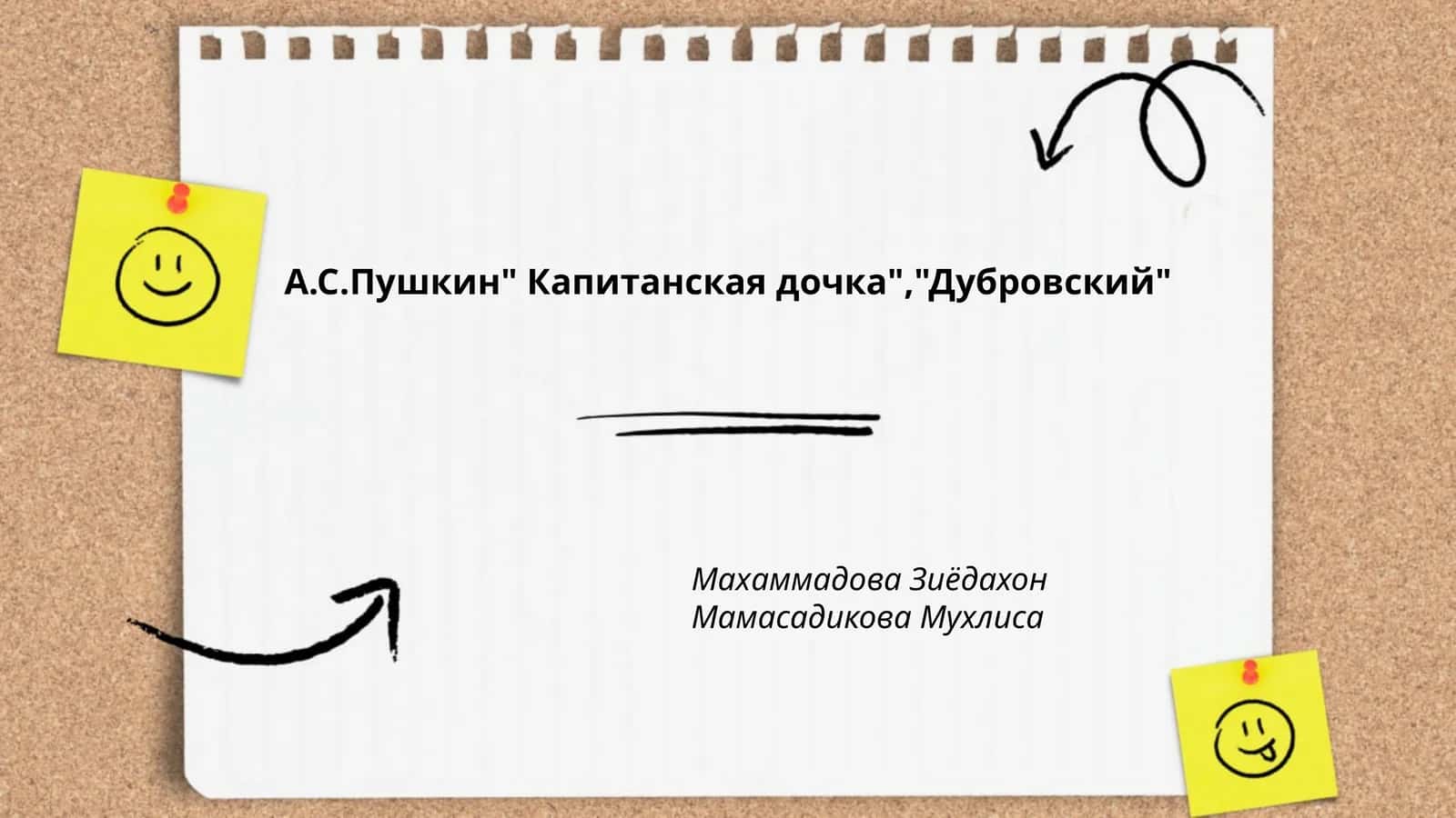 Mavzu: Тема чести и долга в "Капитанской дочке" и "Дубровском" 1
