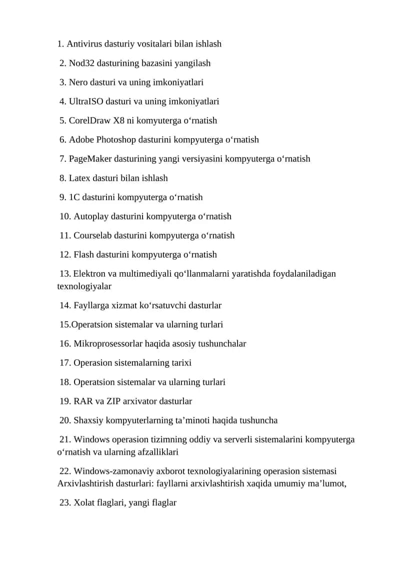 Antivirus dasturiy vositalari bilan ishlash 1