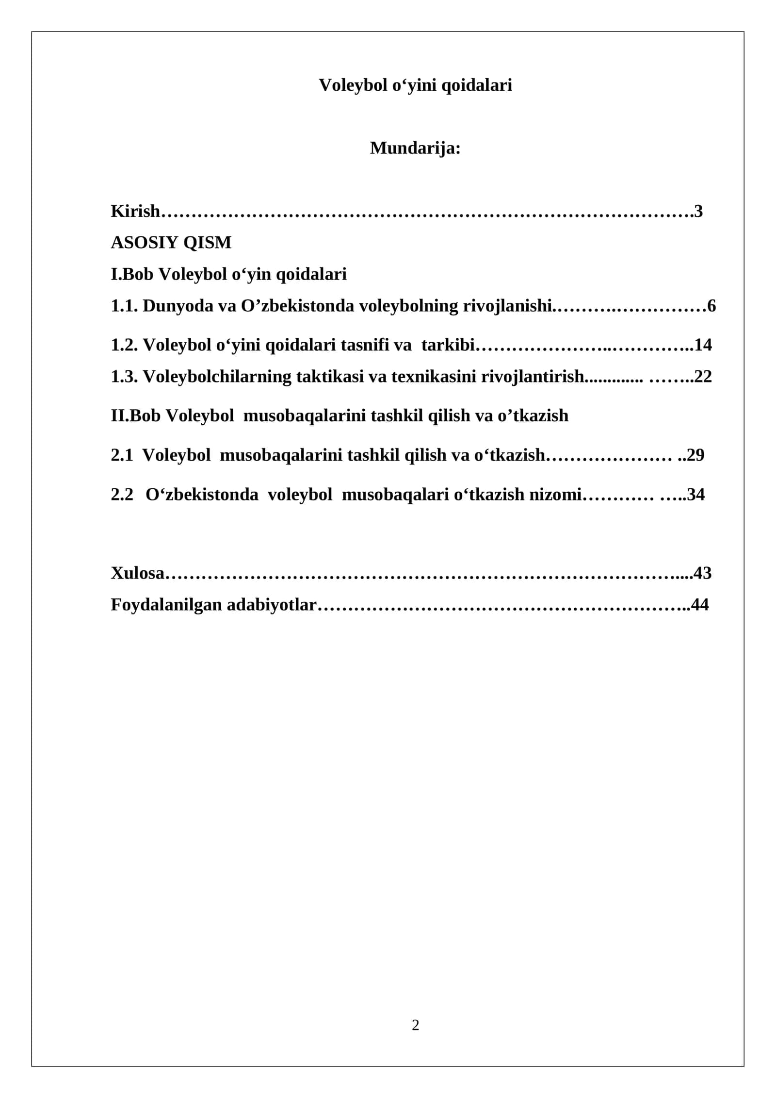 Voleybol o‘yini qoidalari 1
