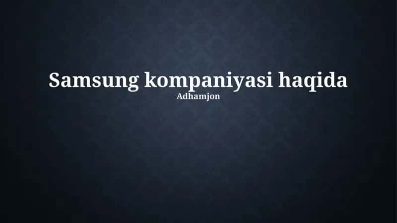 Samsung mahsulotlar va xizmatlar 1