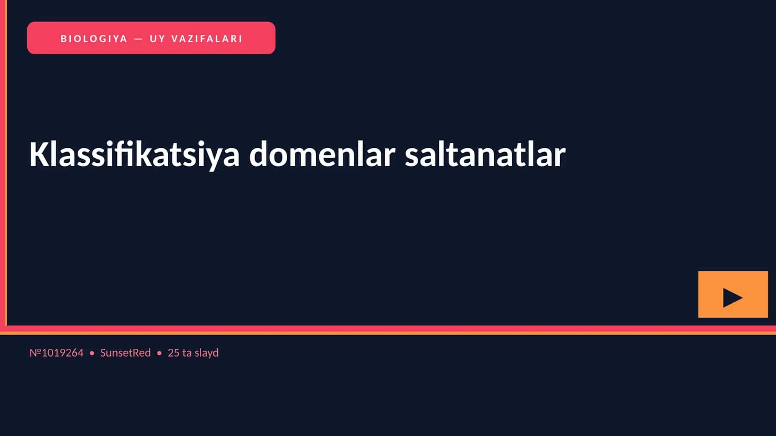BIOLOGIYA — UY VAZIFALARI 1