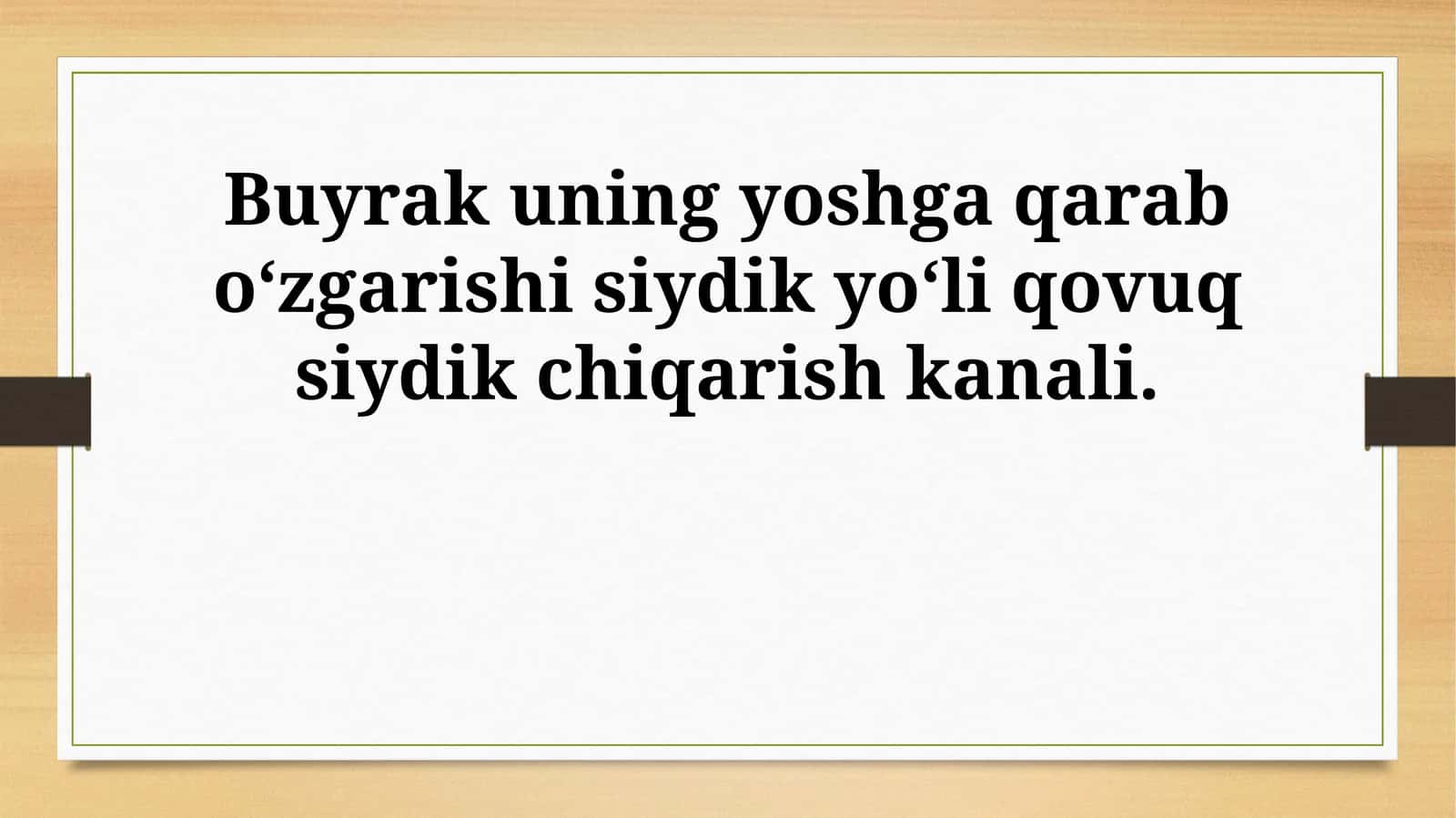 Buyrakning yoshga bog'liq o'zgarishlari 1