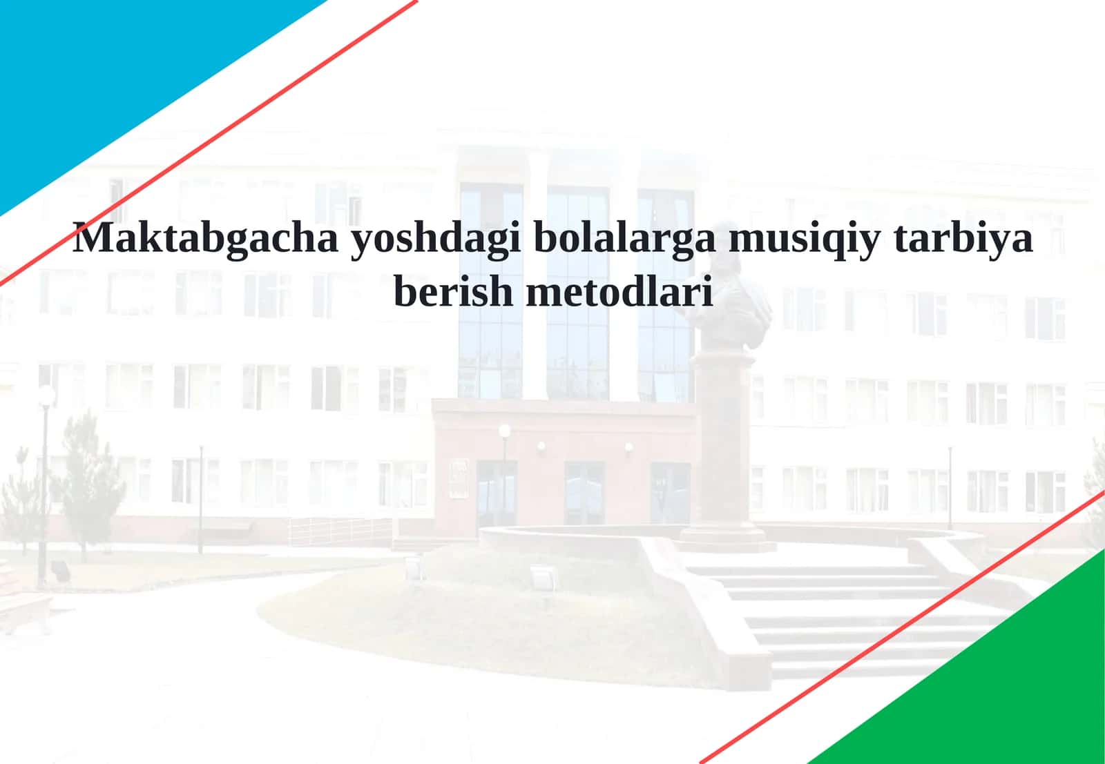 Maktabgacha yoshdagi bolalarga musiqiy tarbiya berish metodlari 1