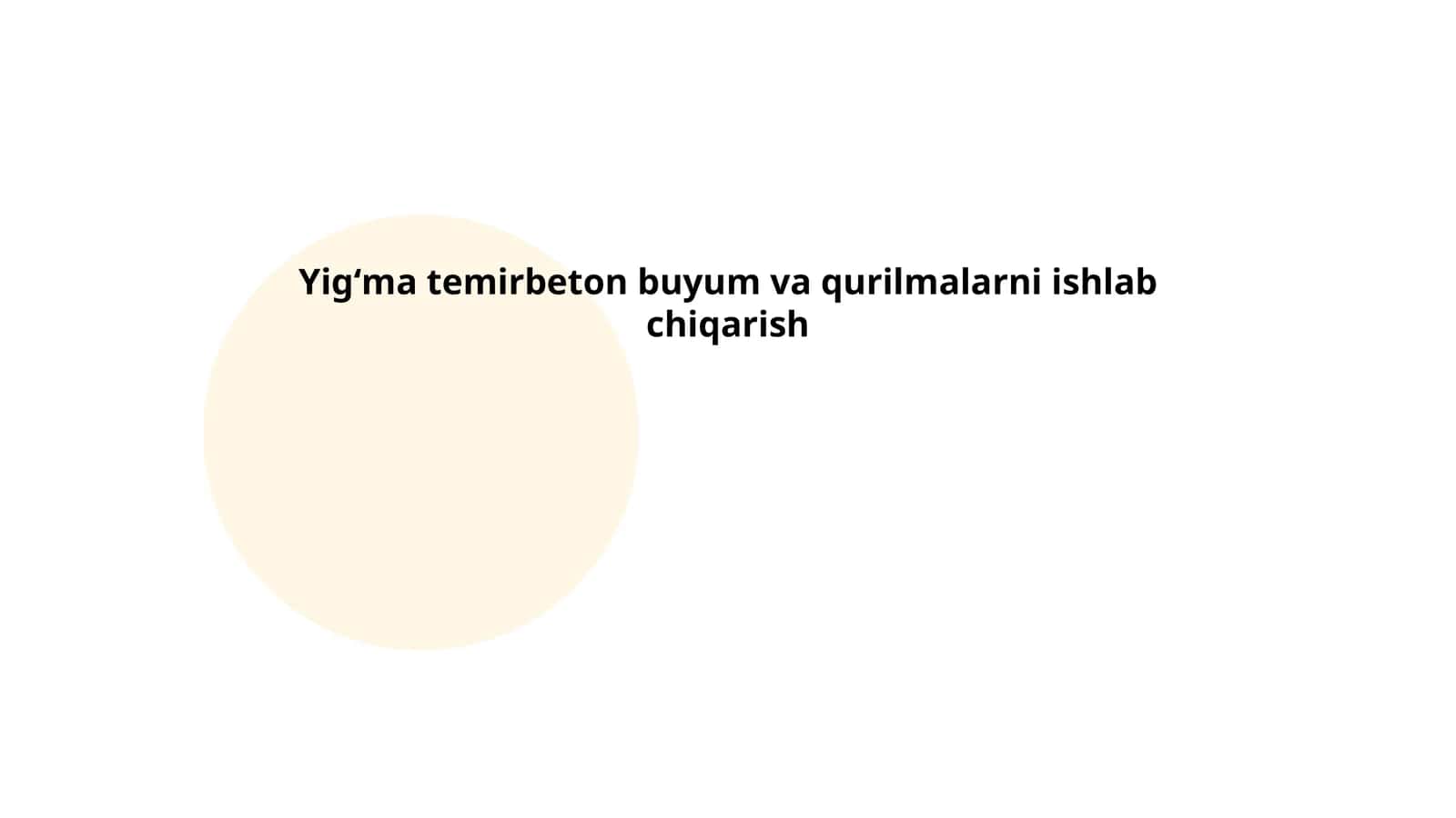 Yigʻma temirbeton buyum va qurilmalarni ishlab chiqarish 1