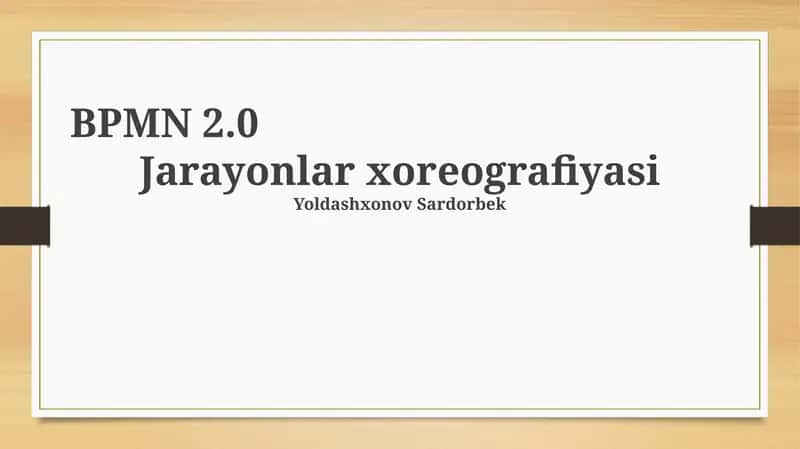 BPMN 2.0 Xoreografiyalari: Asoslar va Kontseptsiya 1