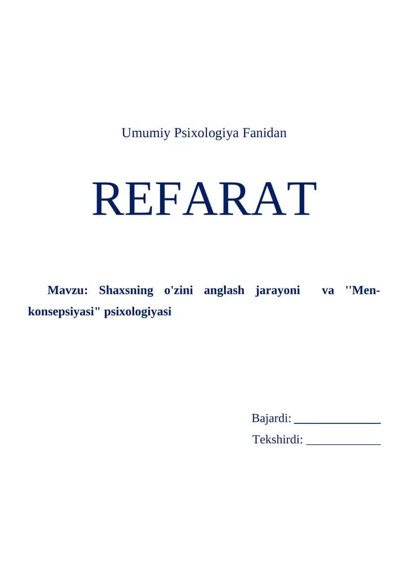 Umumiy Psixologiya Fanidan 1