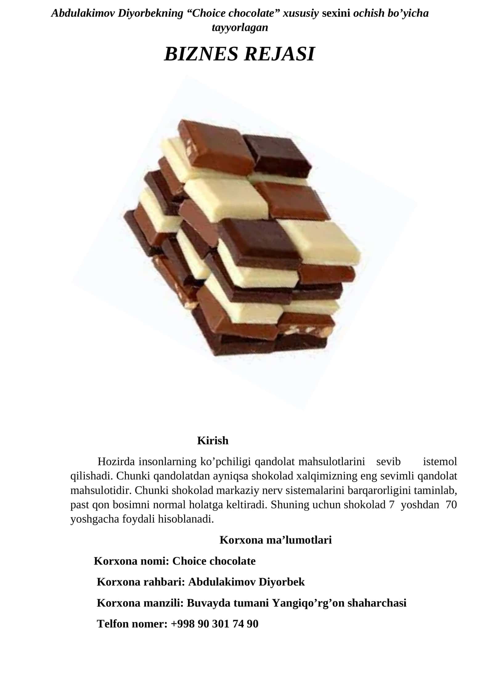 Choice chocolate 1