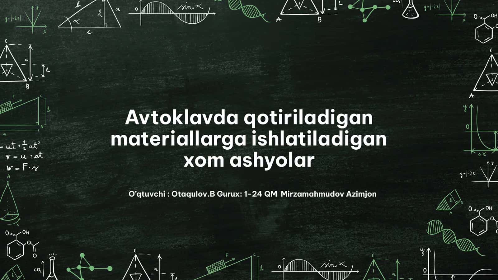 Avtoklavda qotiriladigan materiallarga ishlatiladigan xom ashyolar 1
