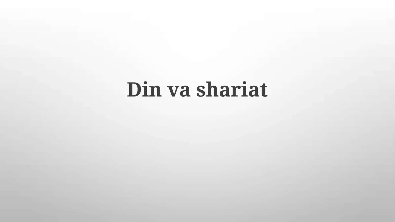 Dinning Huquqiy Tartibga Solinishi 1
