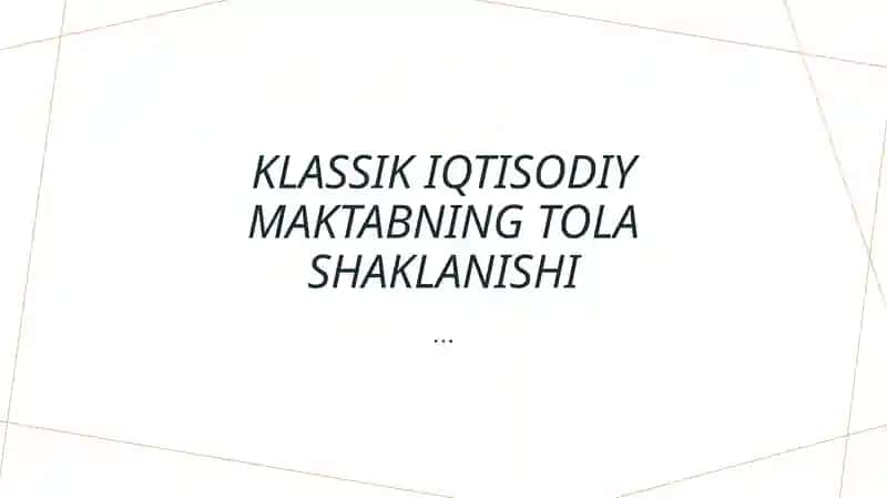 Klassik iqtisodiy maktab