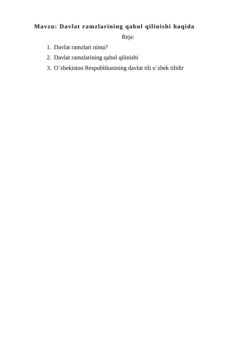 Davlat ramzlarining qabul qilinishi haqida 1
