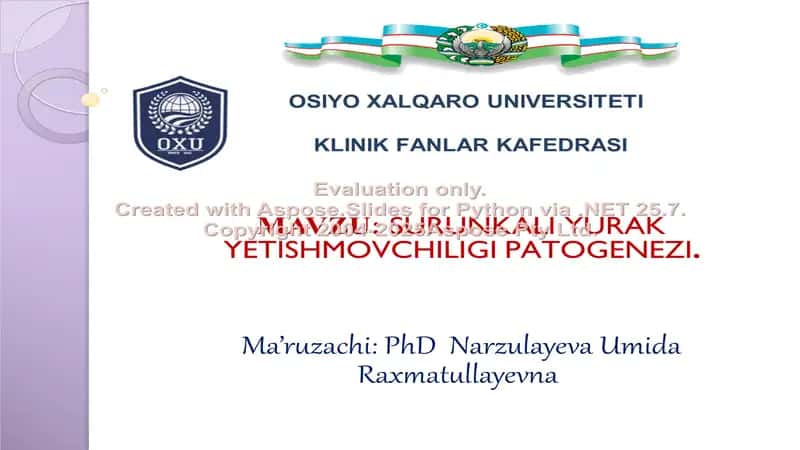 Surunkali yurak yetishmovchiligi patogenezining tushunchasi 1