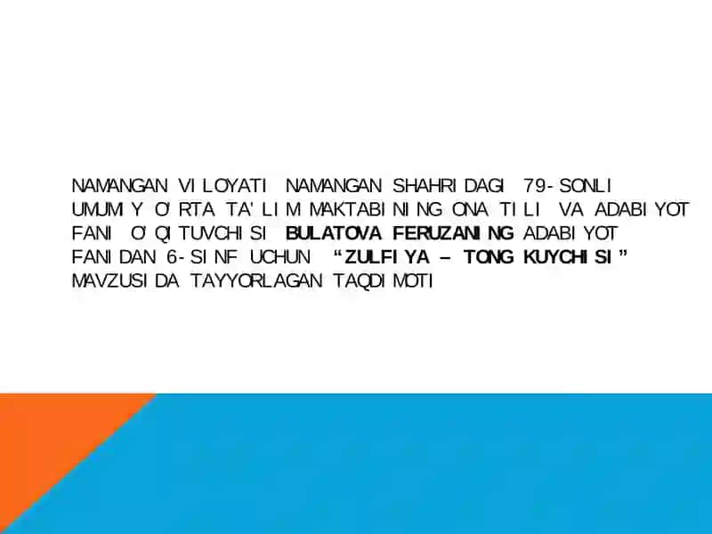 Zulfiya- tongkuychisi