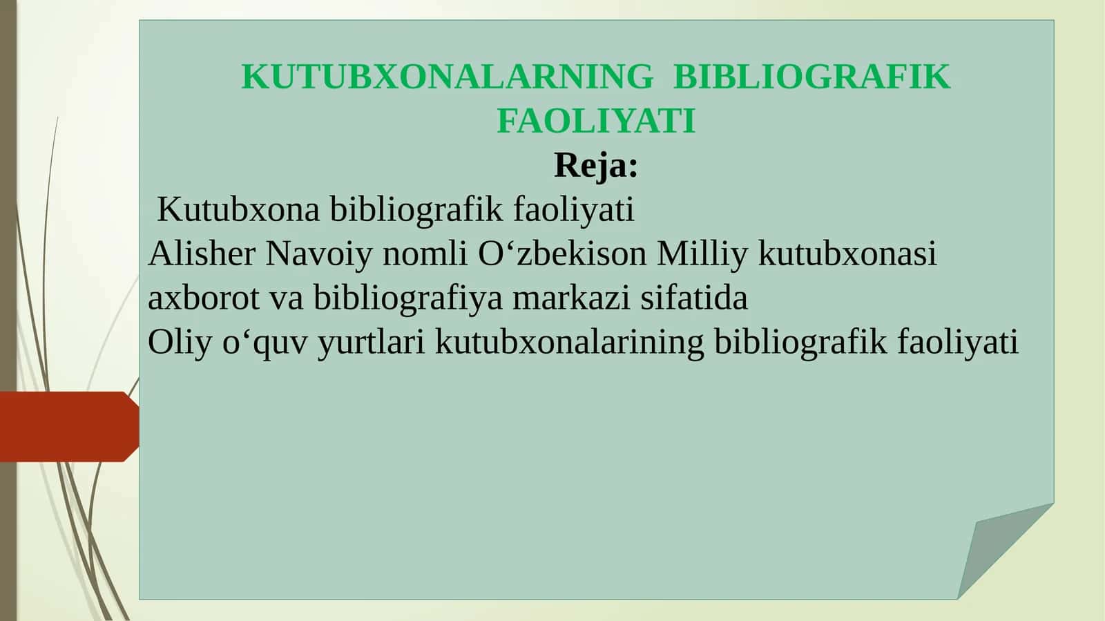 Kutubxonalarning Bibliografik Faoliyati 1