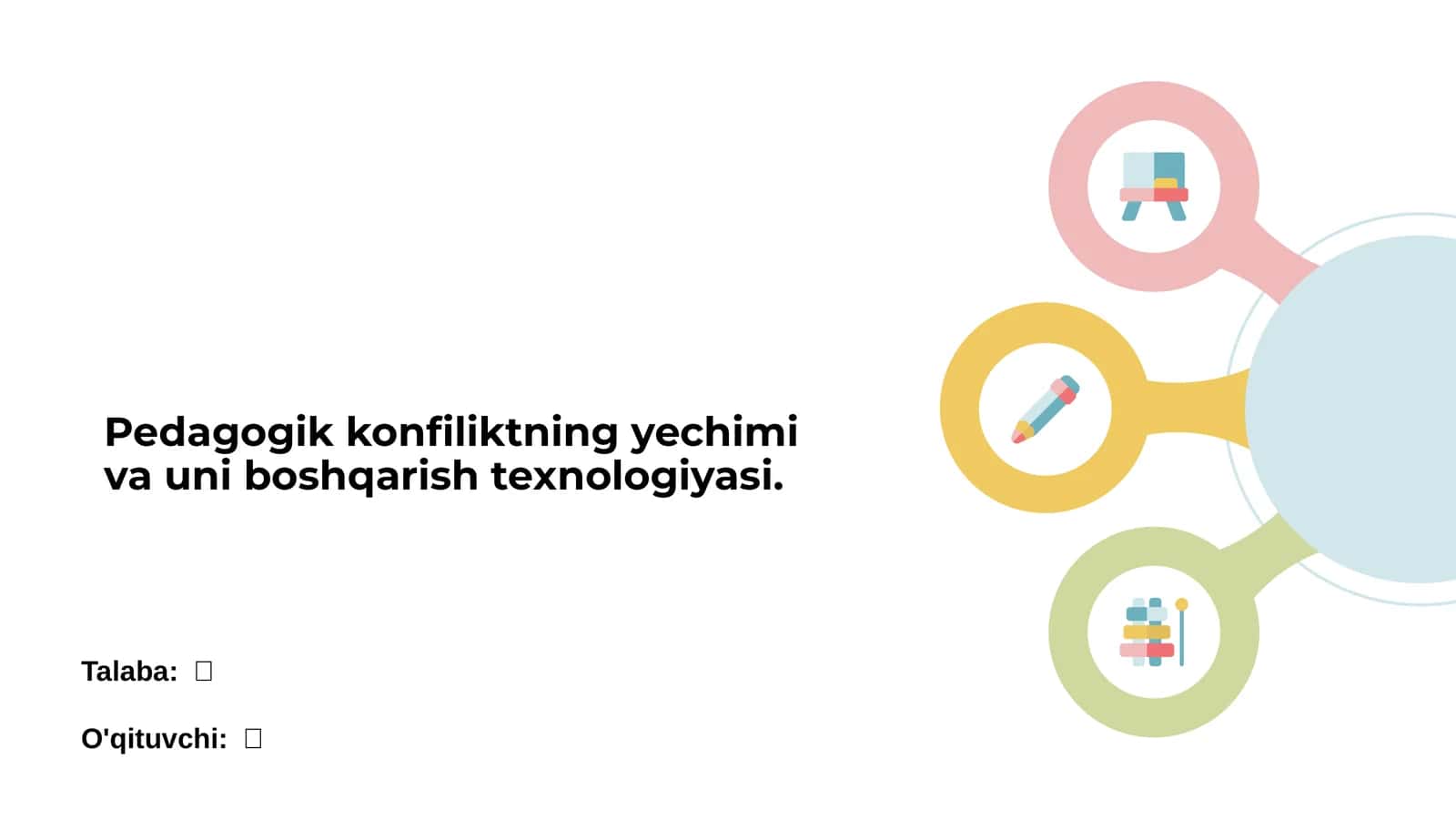 Pedagogik konfiliktning yechimi va uni boshqarish texnologiyasi 1