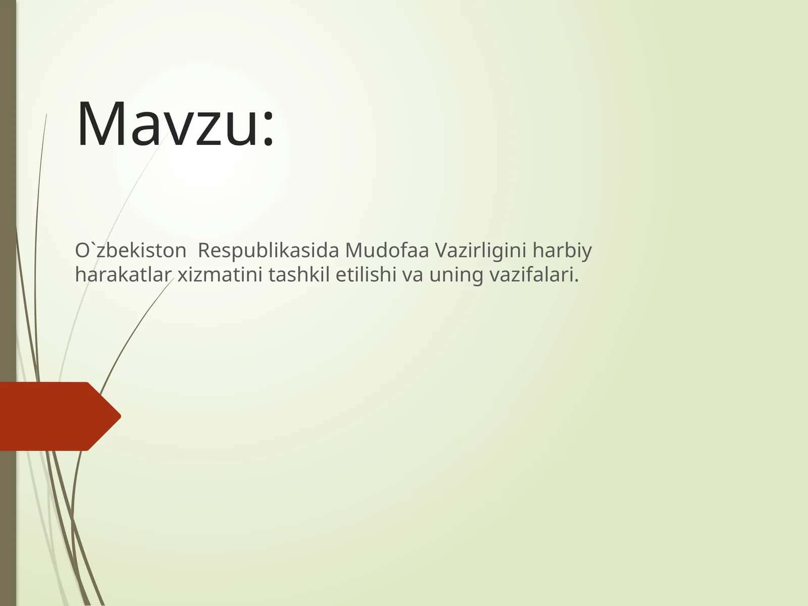 Harbiy Harakatlar Organlarining Tashkil Topishi 1