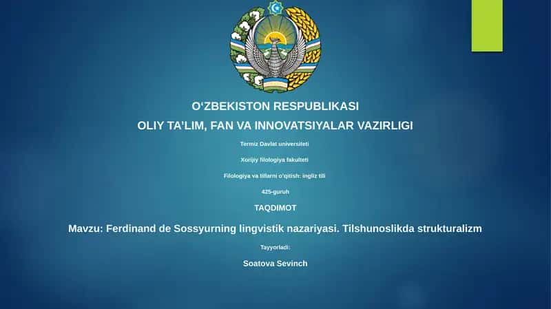 Ferdinand de Sossyurning lingvistik nazariyasi 1