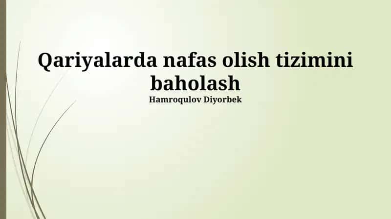 Konchlarda nafas olish tizimini baholash 1