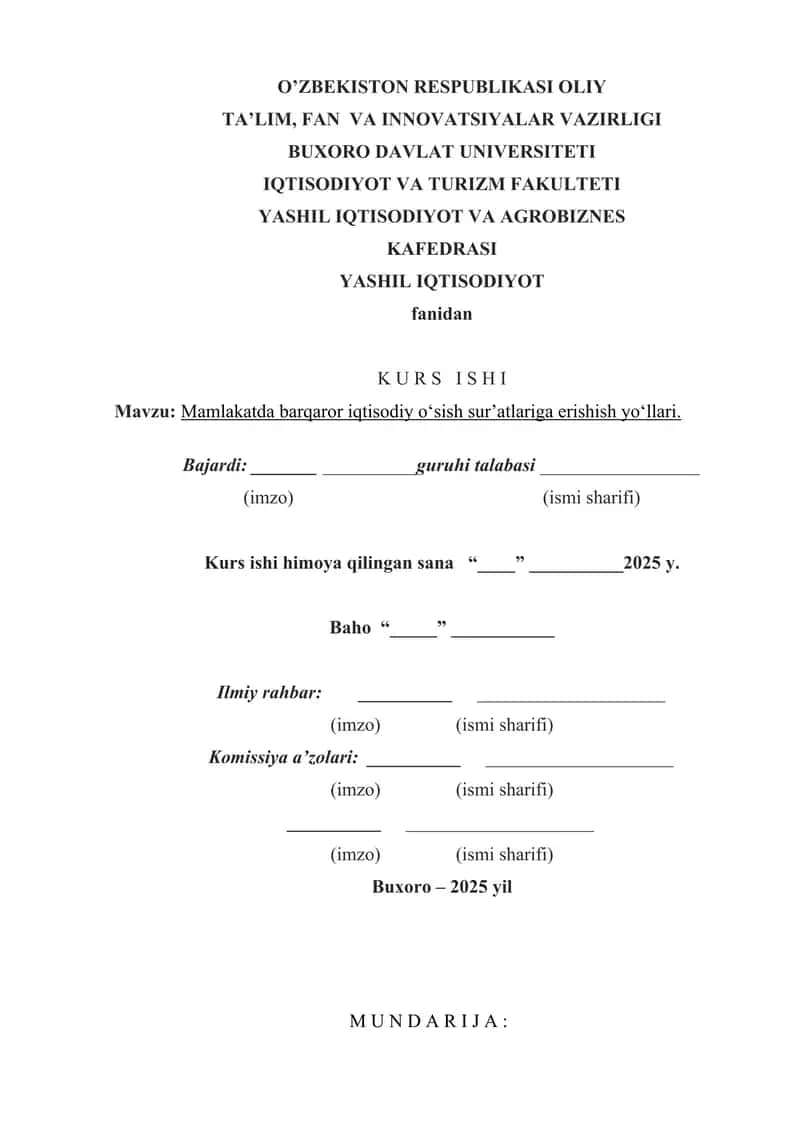 Mamlakatda barqaror iqtisodiy o‘sishga  erishish yo‘llari 1
