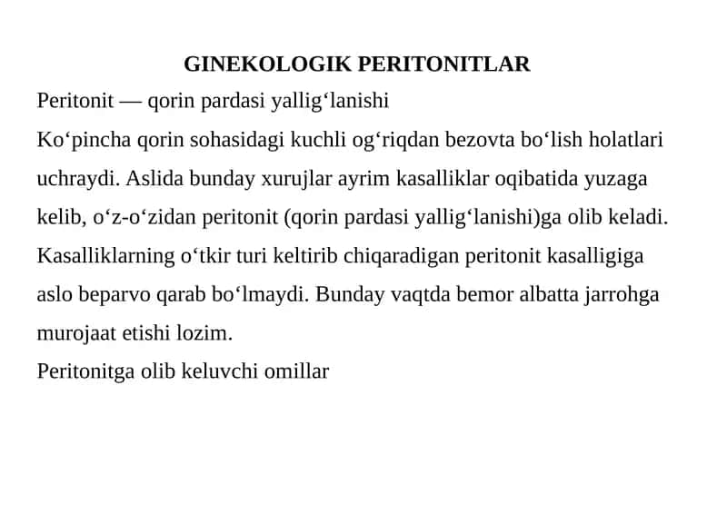 GINEKOLOGIK PERITONITLAR 1