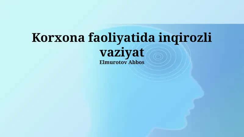 Inqirozga qarshi choralar va strategiya 1