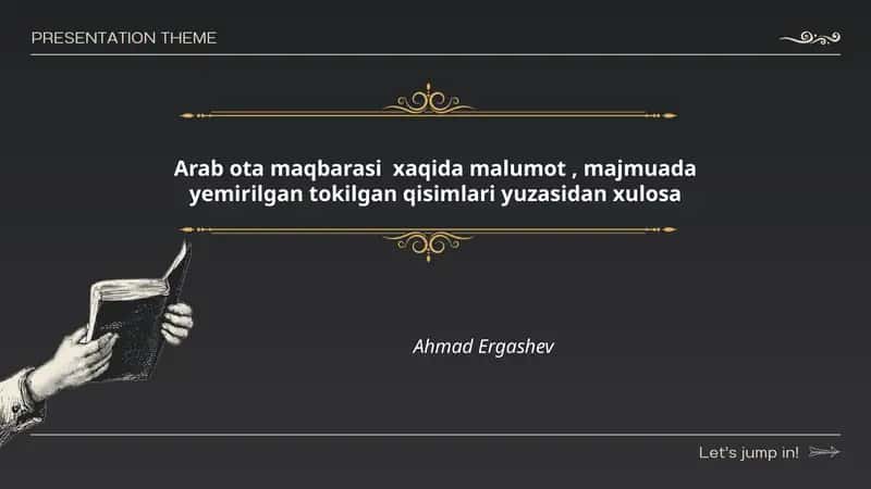 Arab ota maqbarasi xaqida malumot 1