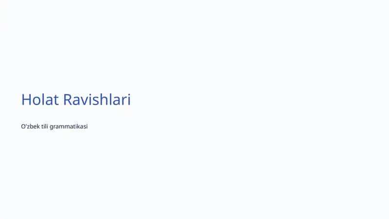 Holat Ravishlari 1